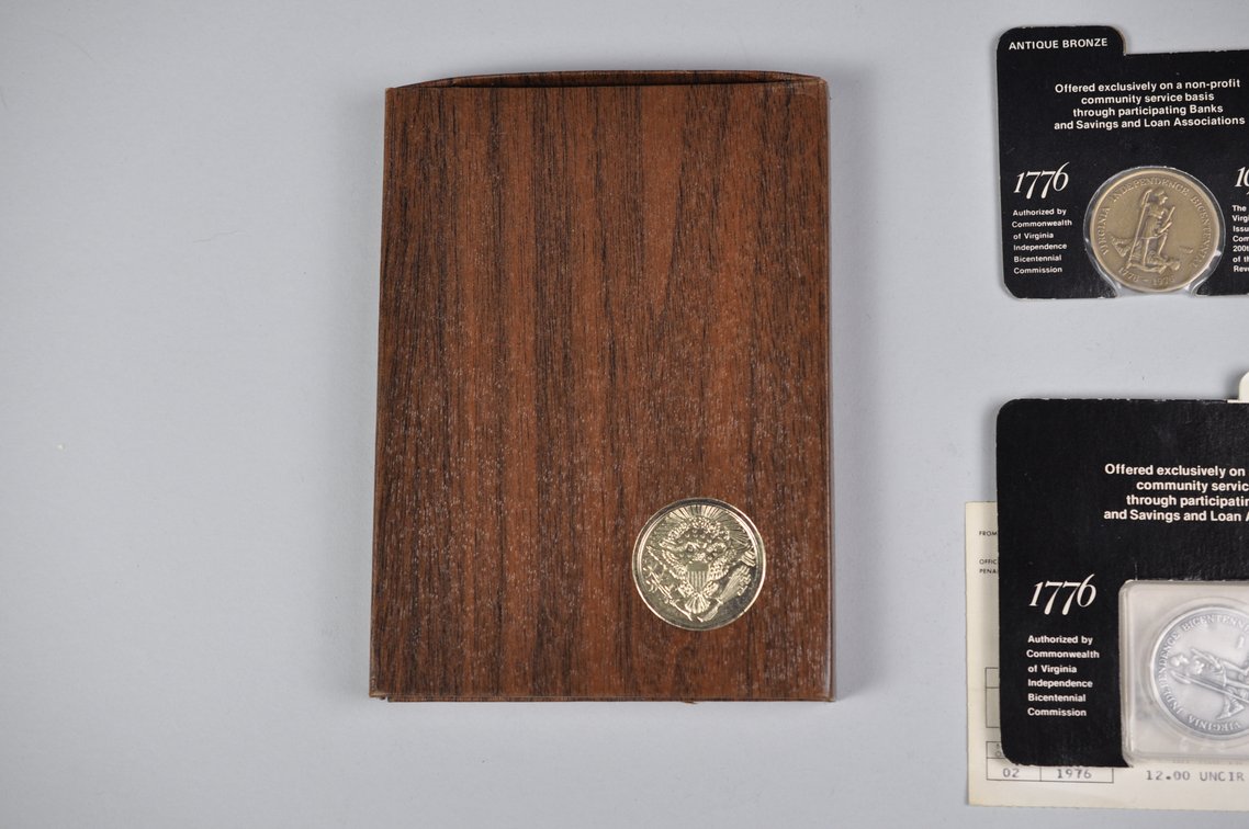 Bronze and Silver Medals and 1971 Silver Ike Proof Dollar Set, photo 12 of 12