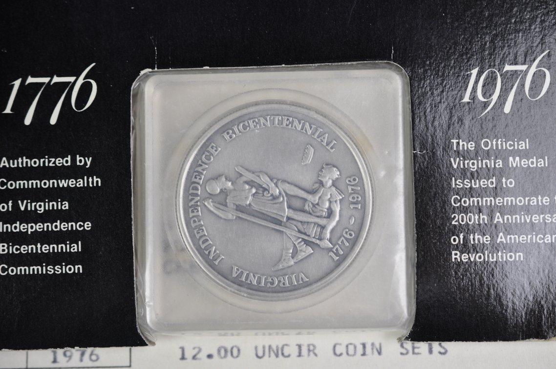 Bronze and Silver Medals and 1971 Silver Ike Proof Dollar Set, photo 9 of 12