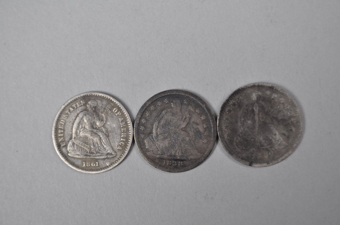 1838 and 1857 and 1861 Liberty Seated Half Dimes, photo 3 of 8
