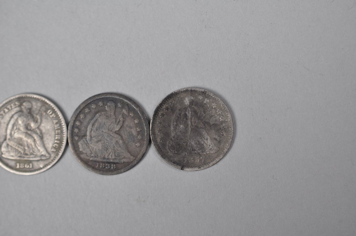 1838 and 1857 and 1861 Liberty Seated Half Dimes, photo 4 of 8