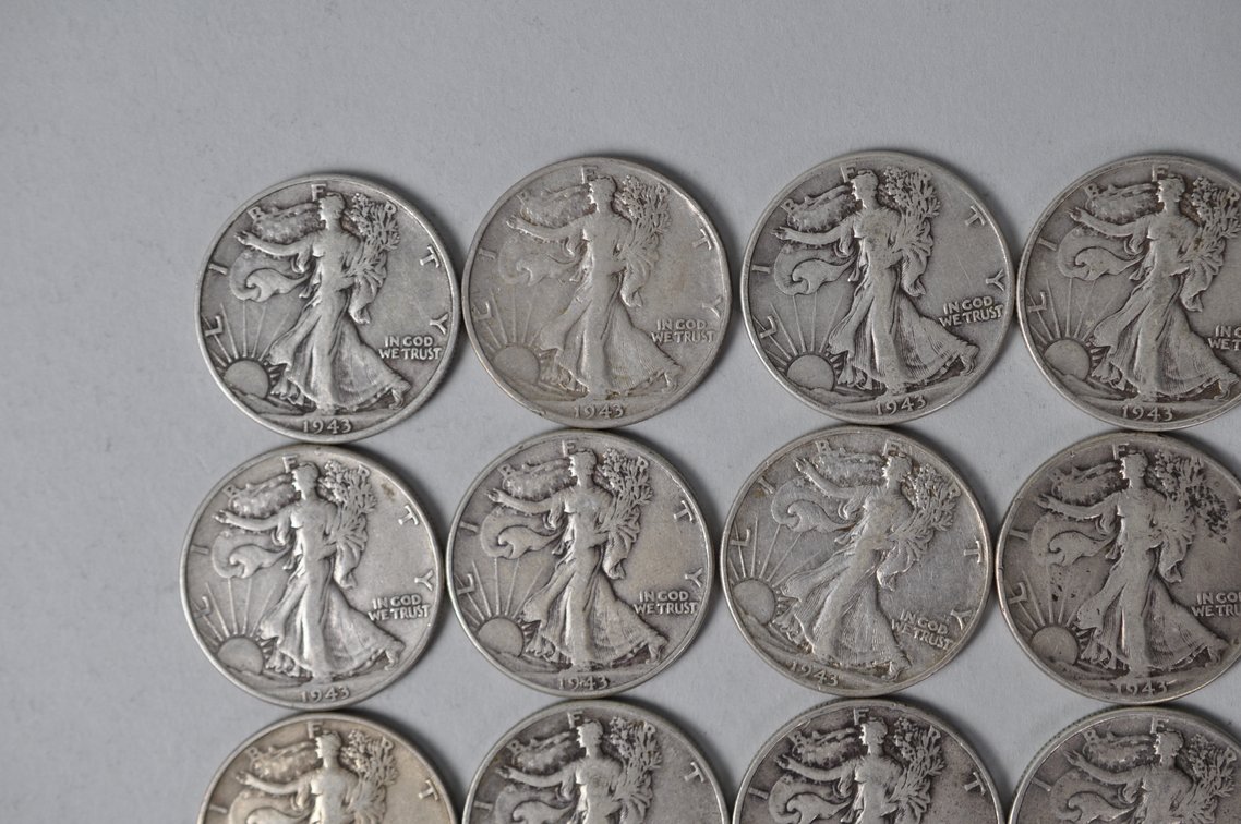 1943 Walking Liberty US Silver Half Dollars, photo 2 of 10