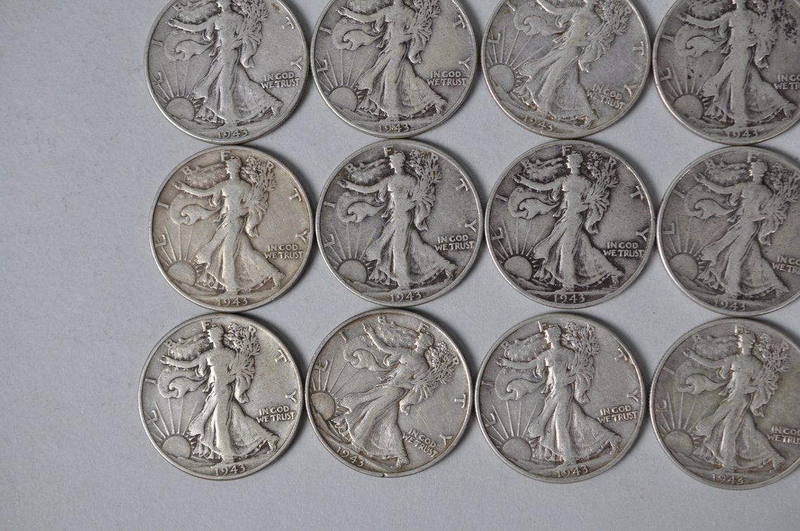 1943 Walking Liberty US Silver Half Dollars, photo 4 of 10