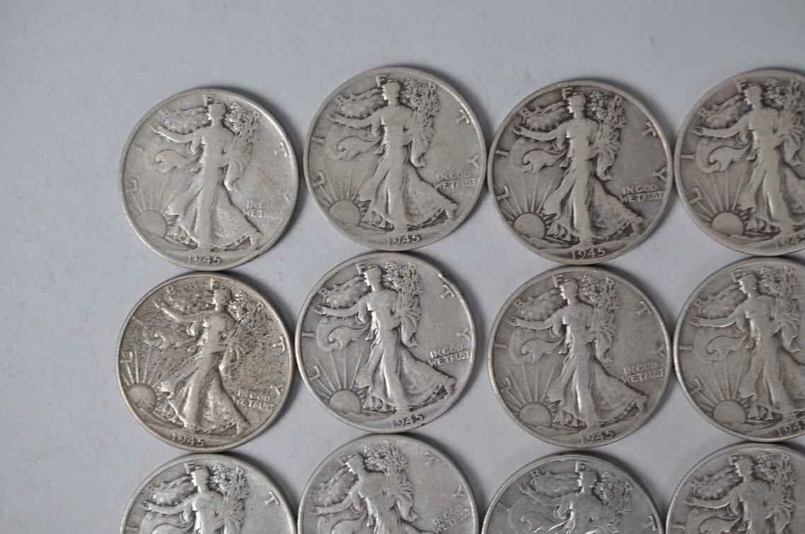 1944-1945 US Silver Half Dollars, photo 2 of 10