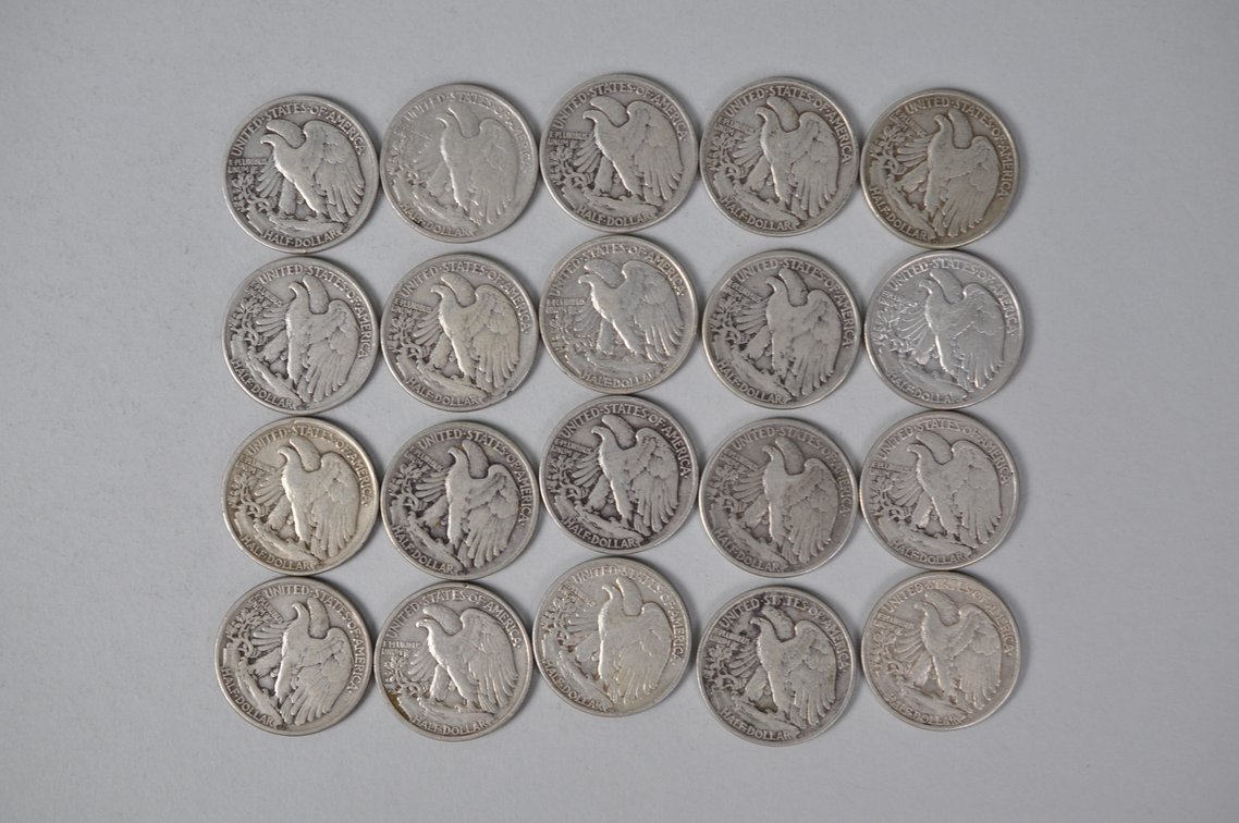 1943 Walking Liberty US Silver Half Dollars, photo 6 of 10