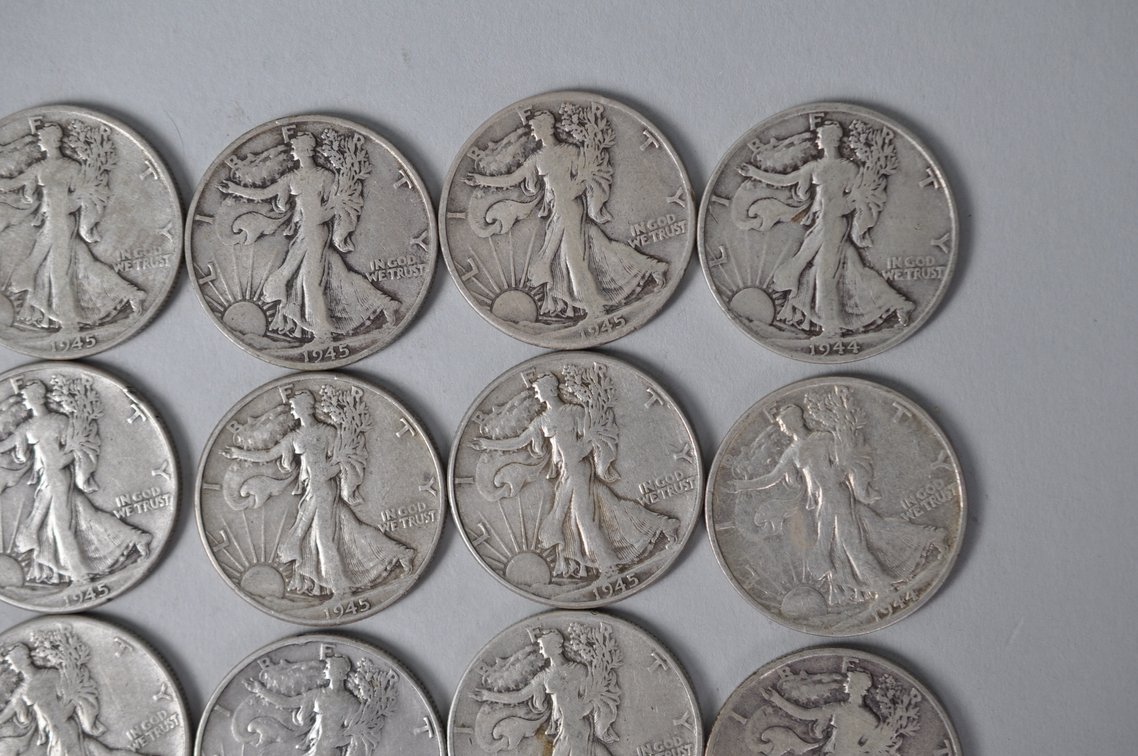 1944-1945 US Silver Half Dollars, photo 3 of 10