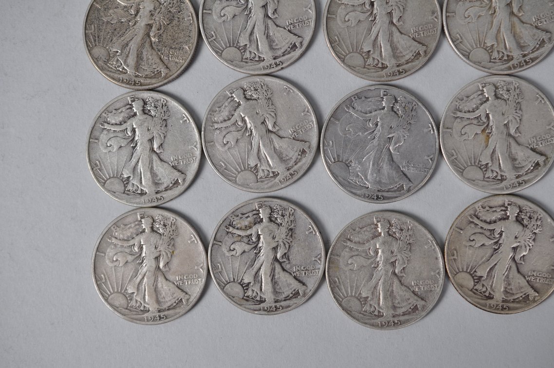 1944-1945 US Silver Half Dollars, photo 4 of 10