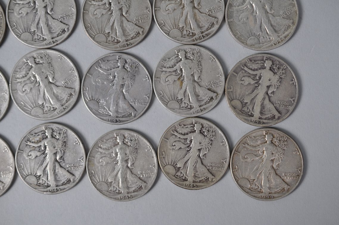 1944-1945 US Silver Half Dollars, photo 5 of 10