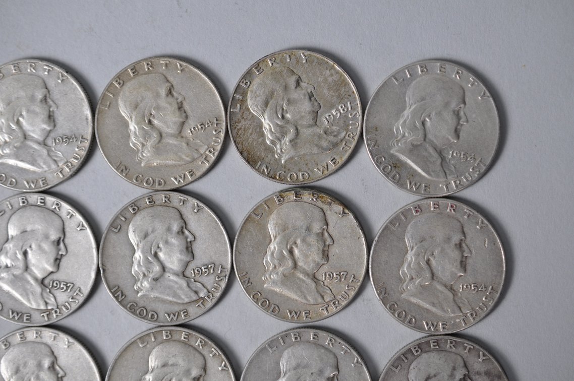 1953-1954, 1957-1958 US Silver Half Dollars, photo 3 of 10