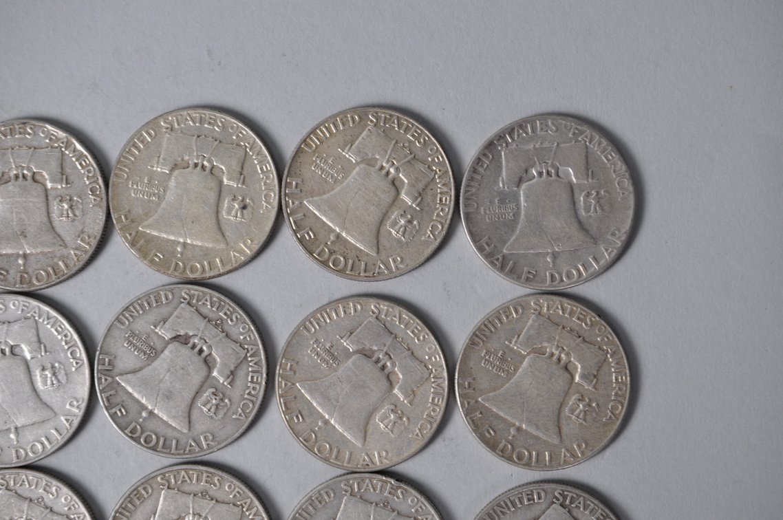 1953-1954, 1957-1958 US Silver Half Dollars, photo 8 of 10