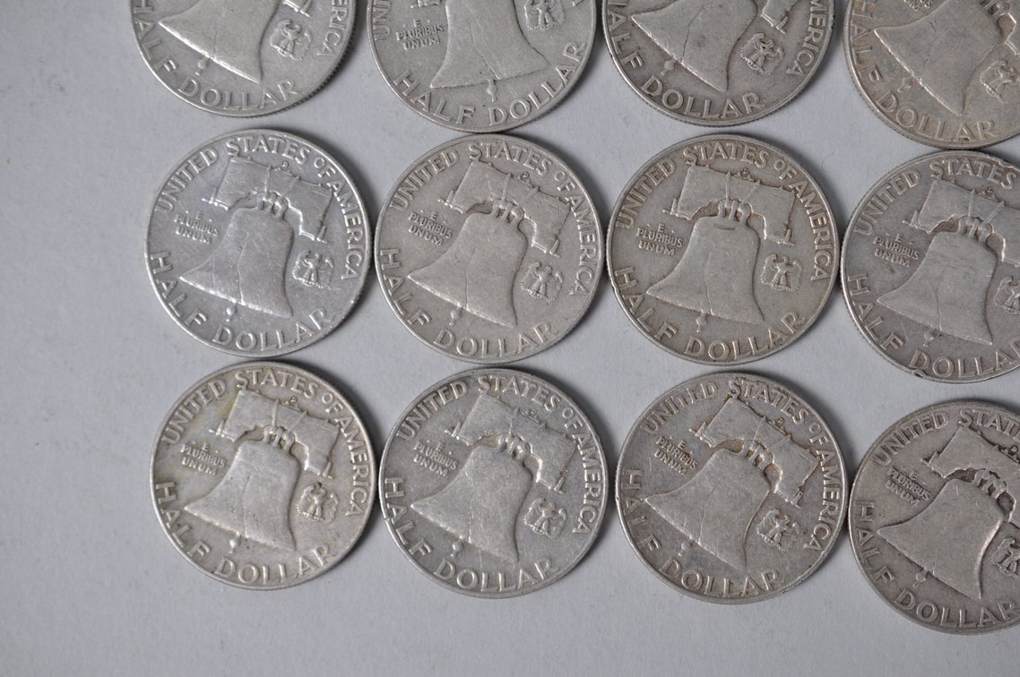 1953-1954, 1957-1958 US Silver Half Dollars, photo 9 of 10