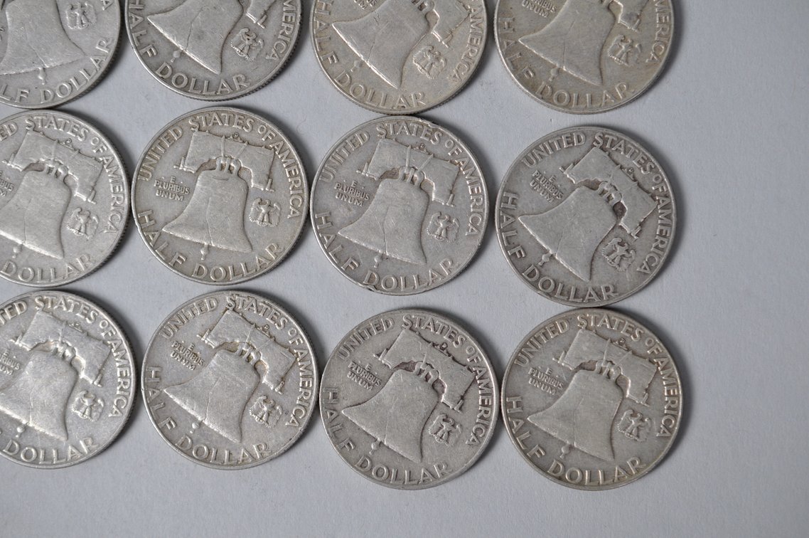 1953-1954, 1957-1958 US Silver Half Dollars, photo 10 of 10