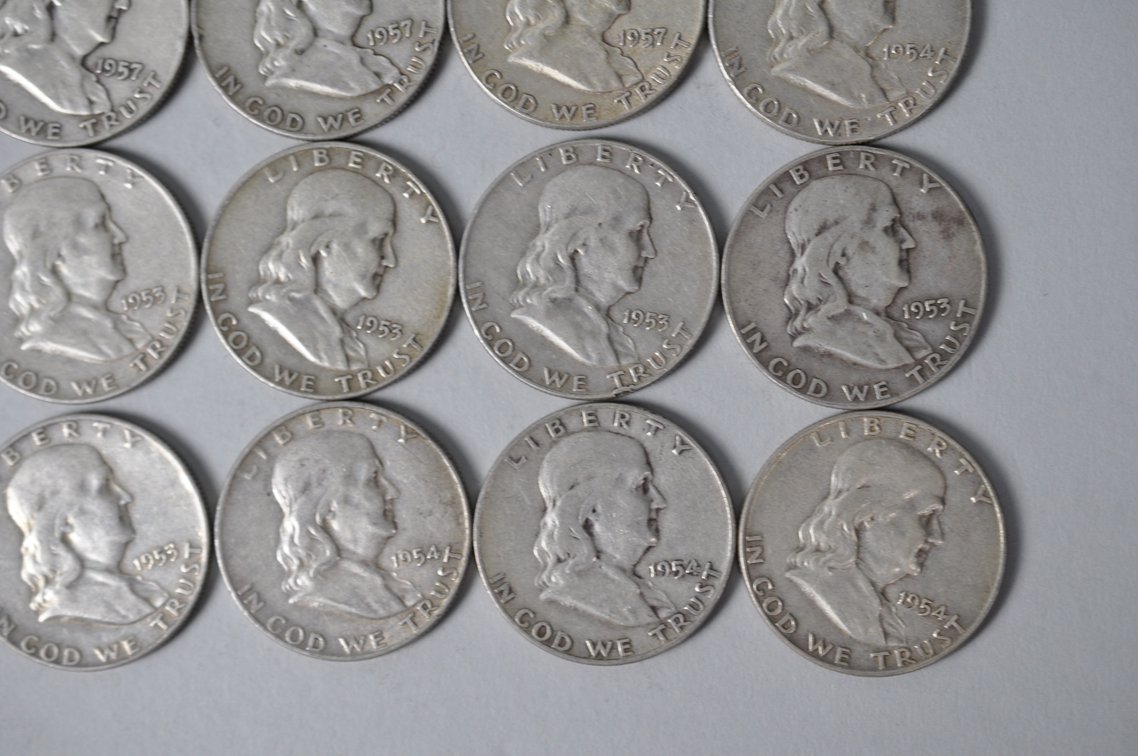 1953-1954, 1957-1958 US Silver Half Dollars, photo 5 of 10