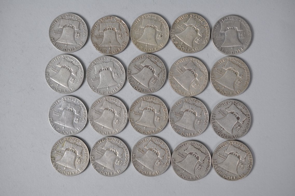 1953-1954, 1957-1958 US Silver Half Dollars, photo 6 of 10