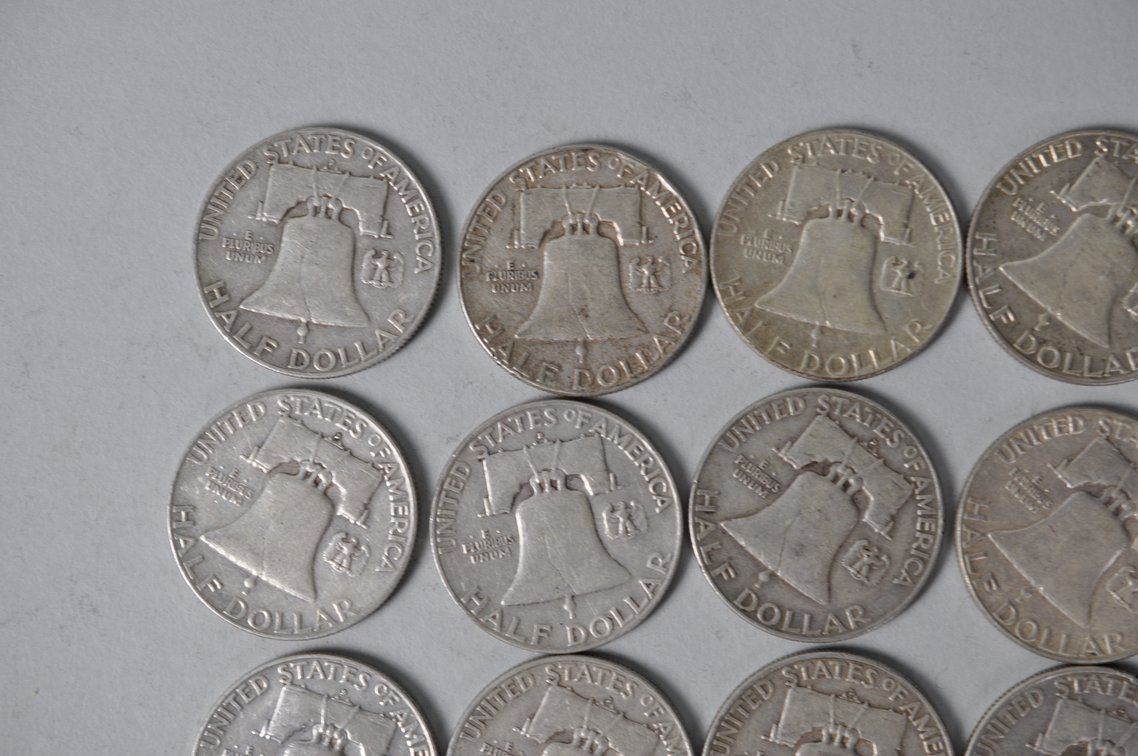 1953-1954, 1957-1958 US Silver Half Dollars, photo 7 of 10
