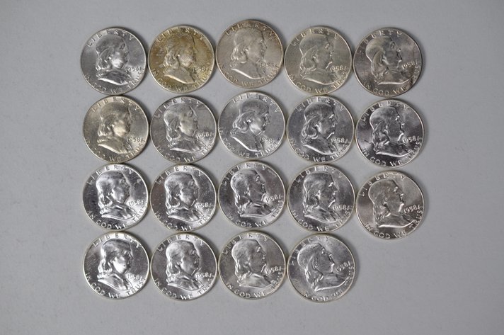 1958 US Silver Half Dollars