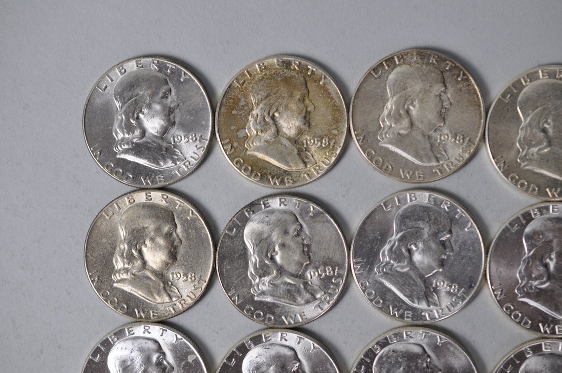 1958 US Silver Half Dollars, photo 2 of 11