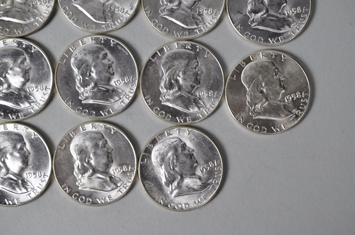 1958 US Silver Half Dollars, photo 5 of 11