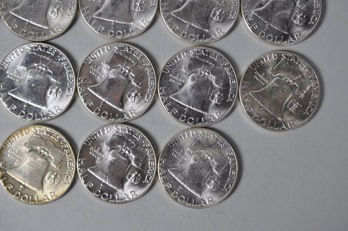 1958 US Silver Half Dollars, photo 10 of 11
