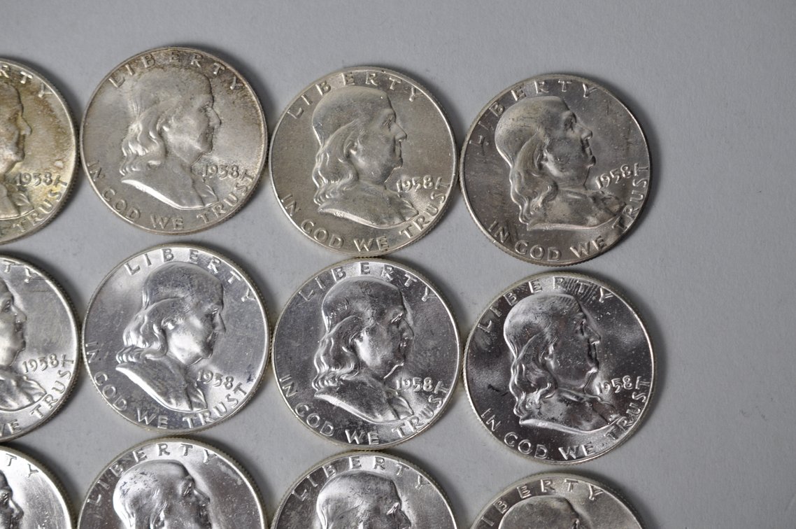 1958 US Silver Half Dollars, photo 3 of 11