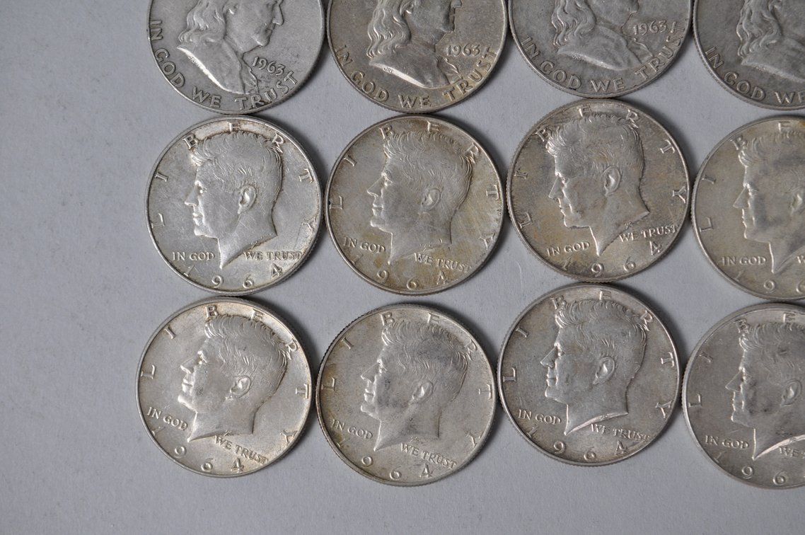 1963-1964 US Silver Half Dollars, photo 4 of 10