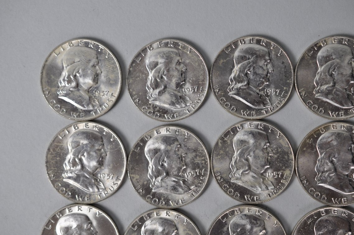 1957 US Silver Half Dollars, photo 3 of 11