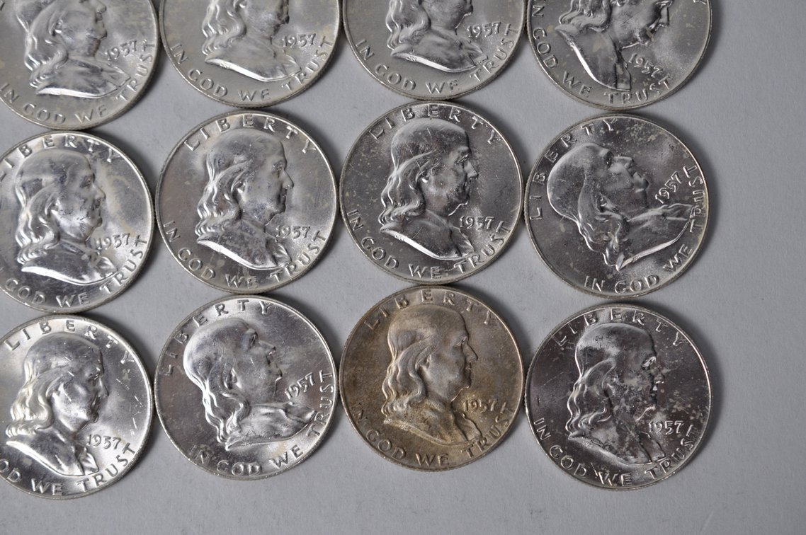 1957 US Silver Half Dollars, photo 6 of 11