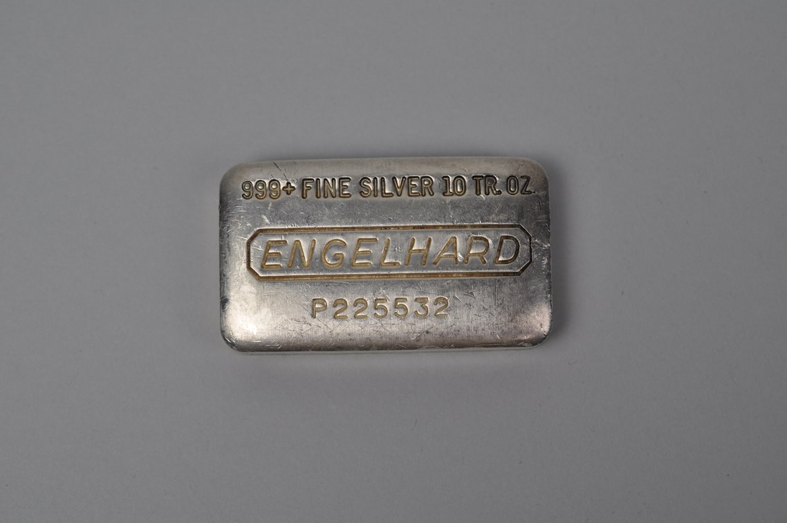 Engelhard .999 Fine Silver 10 ozt. Bar, photo 2 of 7
