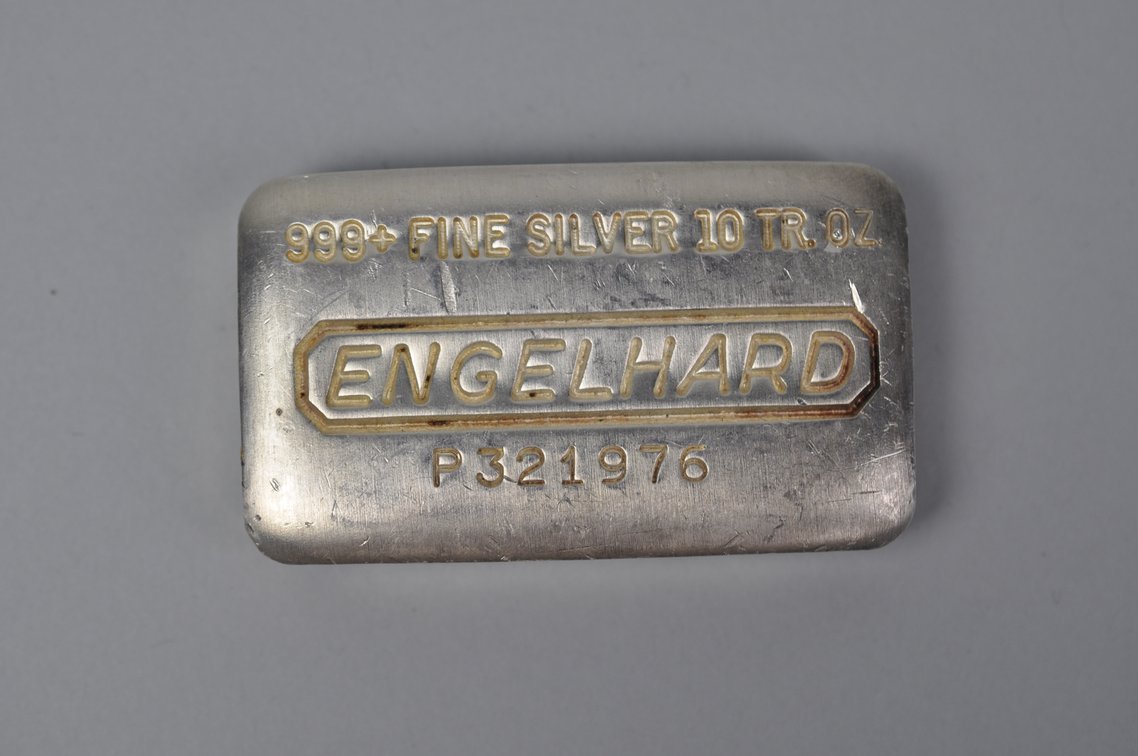 Engelhard .999 Fine Silver 10 ozt. Bar, photo 2 of 8
