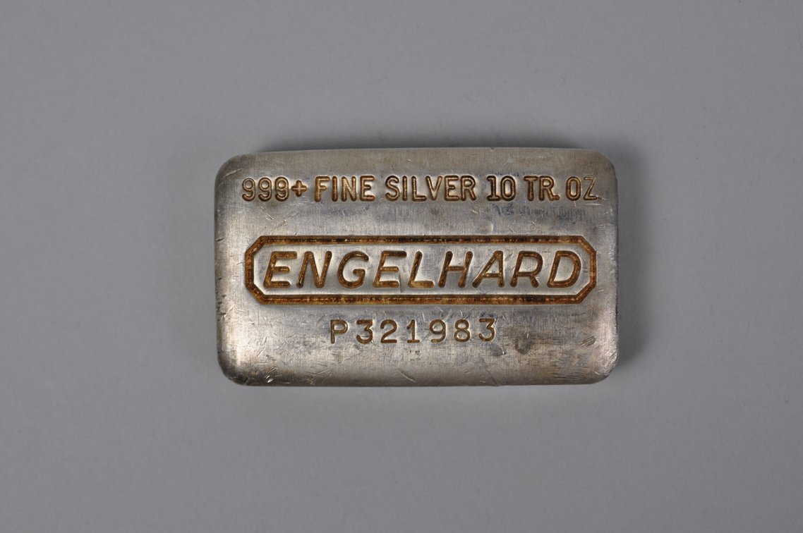 Engelhard .999 Fine Silver 10 ozt. Bar, photo 2 of 7
