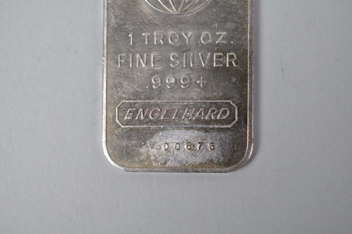 Engelhard .999 Fine silver 1 ozt. Bar, photo 5 of 6