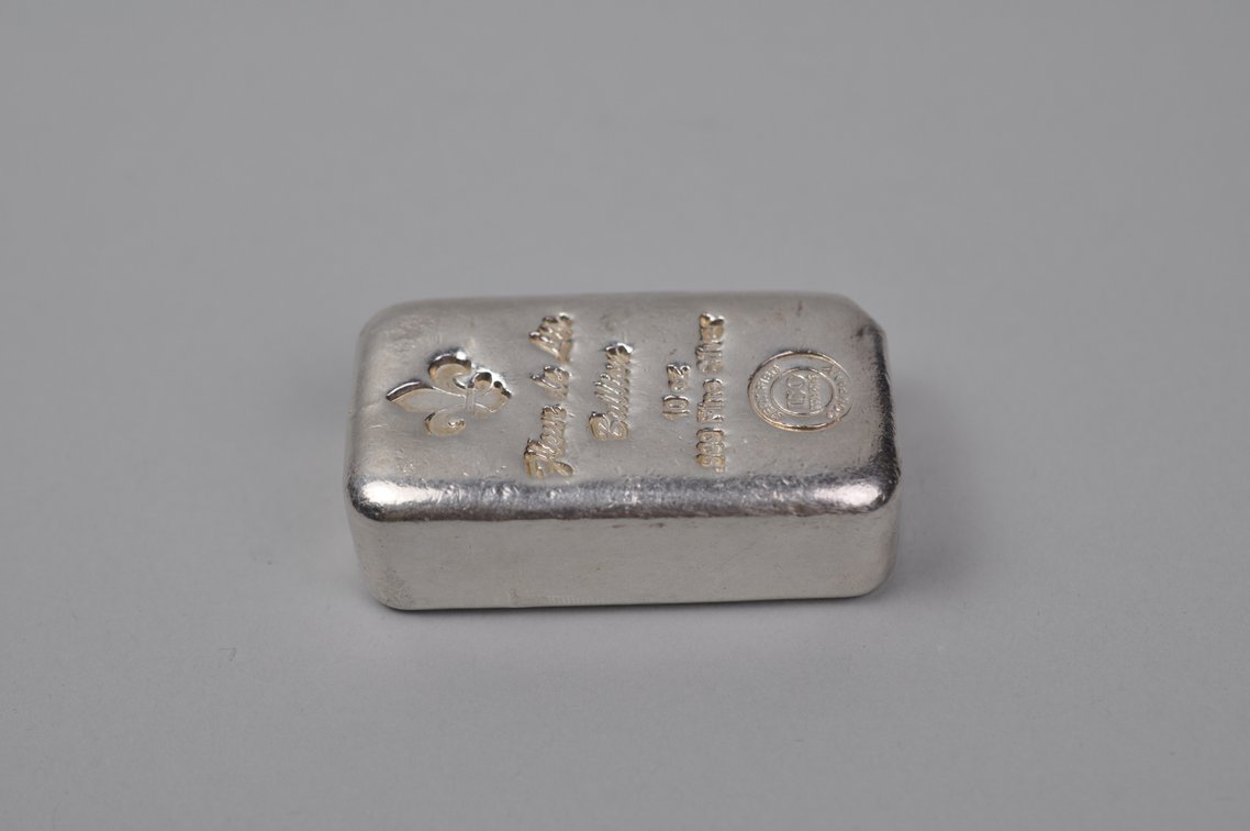 Fleur de Lis Bullion 10 ozt .999 Fine Silver Bar, photo 10 of 11