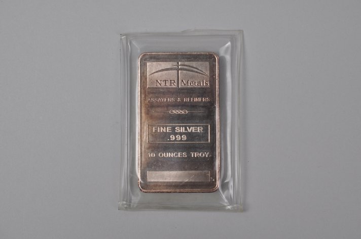 NTR Metals Assayers and Refiners Fine Silver .999 10 ozt Bar