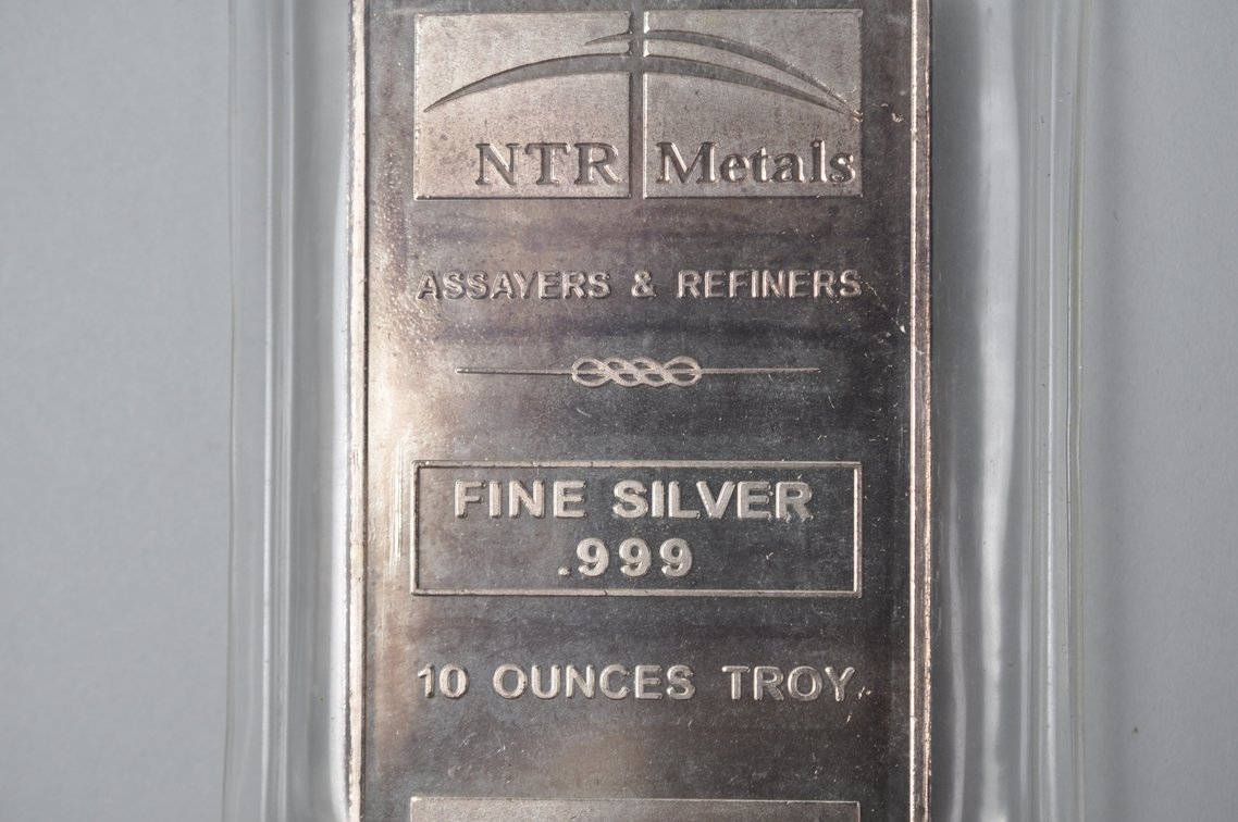 NTR Metals Assayers and Refiners Fine Silver .999 10 ozt Bar, photo 4 of 11