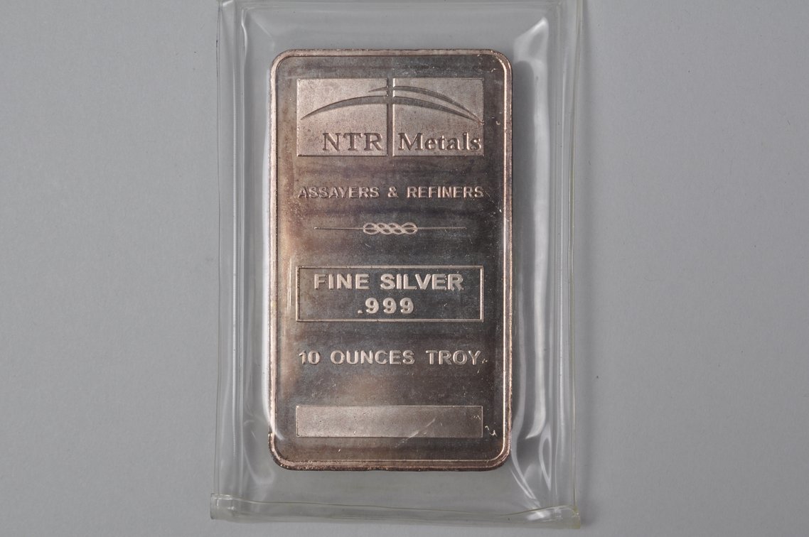 NTR Metals Assayers and Refiners Fine Silver .999 10 ozt Bar, photo 2 of 11