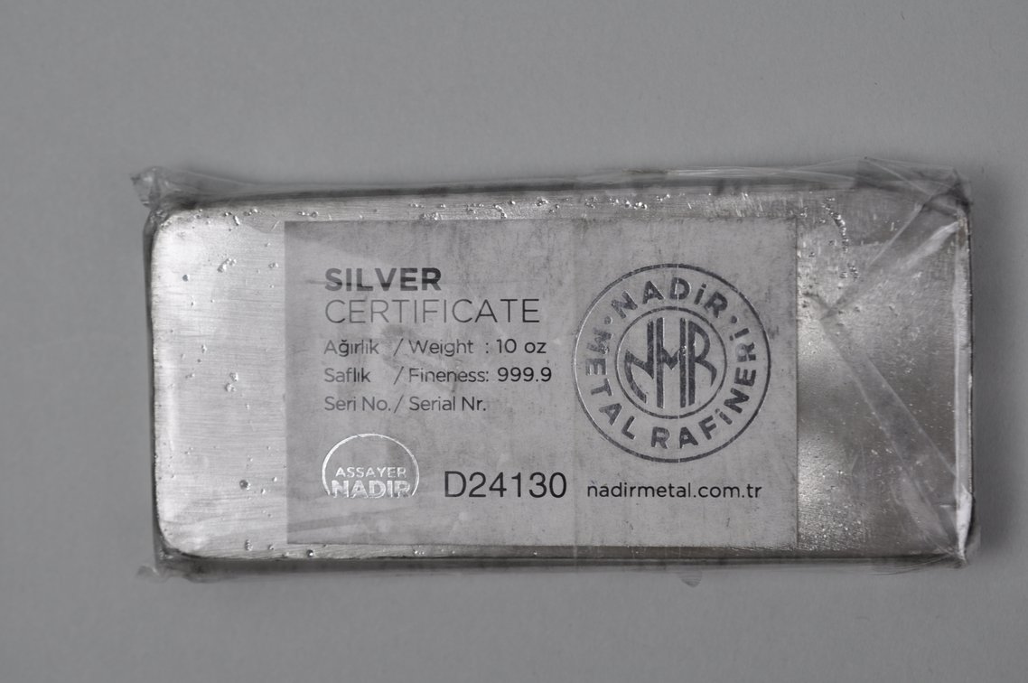 Nadir Rafineri Metal 10 ozt Silver 999,9 Assayer Nadir Bar, photo 9 of 9