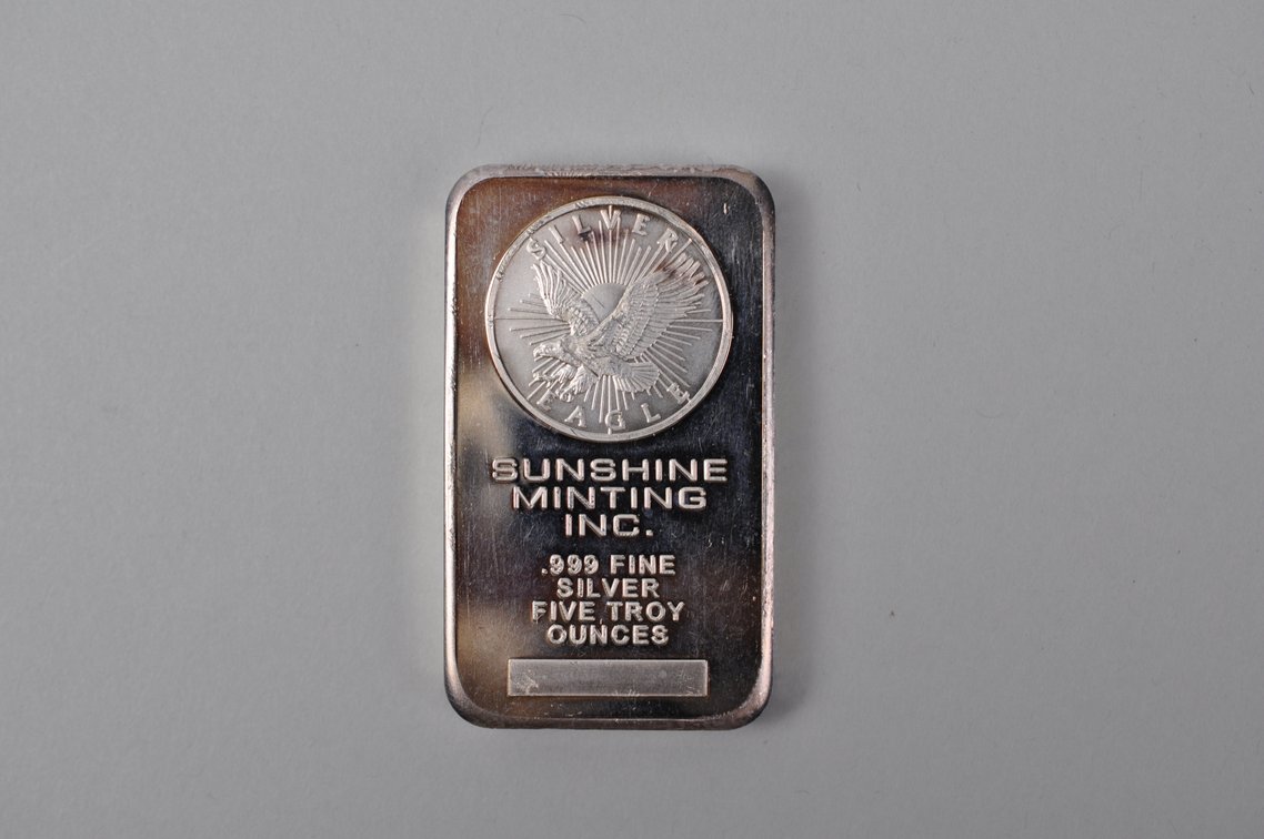 Sunshine Minting Inc. Silver Eagle .999 Fine Silver 5 ozt Bar, photo 2 of 12