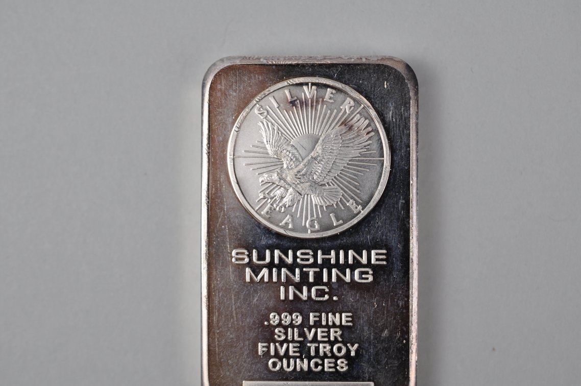 Sunshine Minting Inc. Silver Eagle .999 Fine Silver 5 ozt Bar, photo 4 of 12
