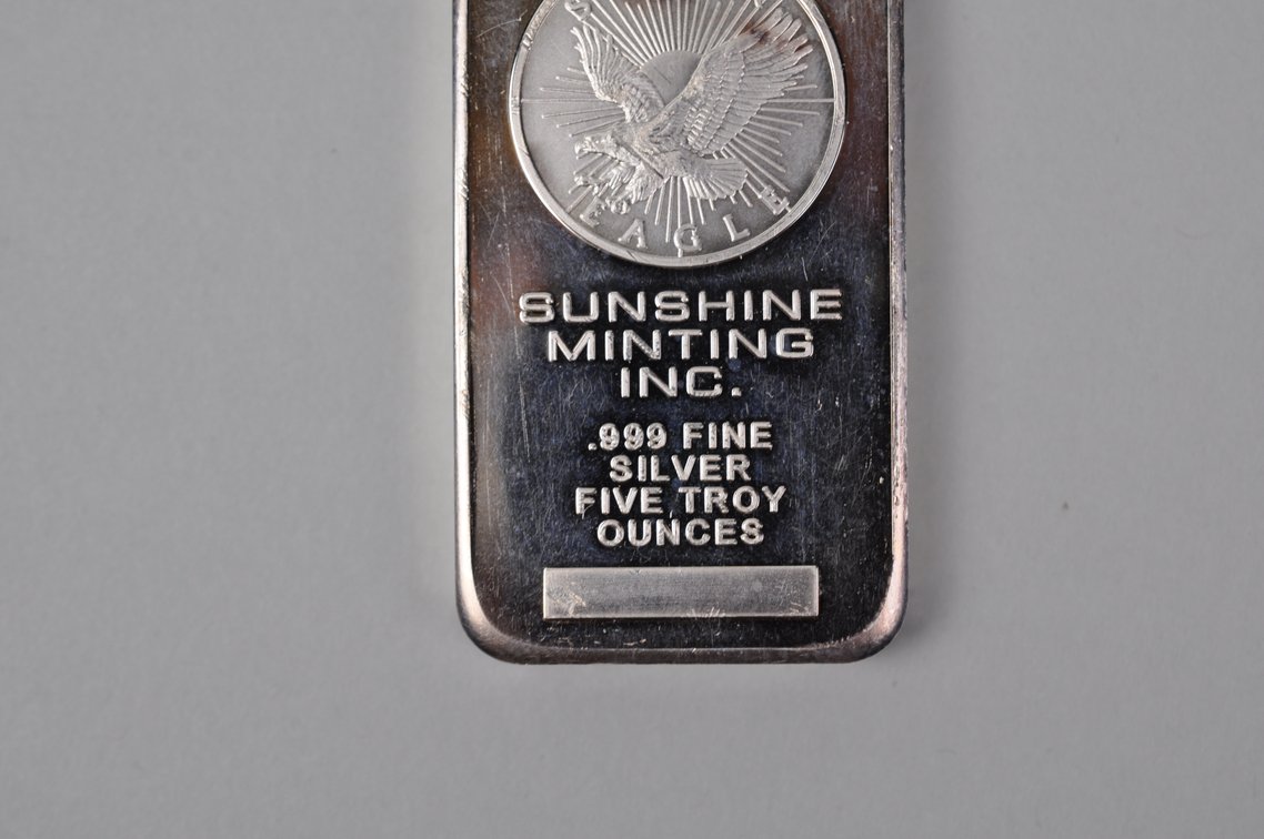 Sunshine Minting Inc. Silver Eagle .999 Fine Silver 5 ozt Bar, photo 5 of 12