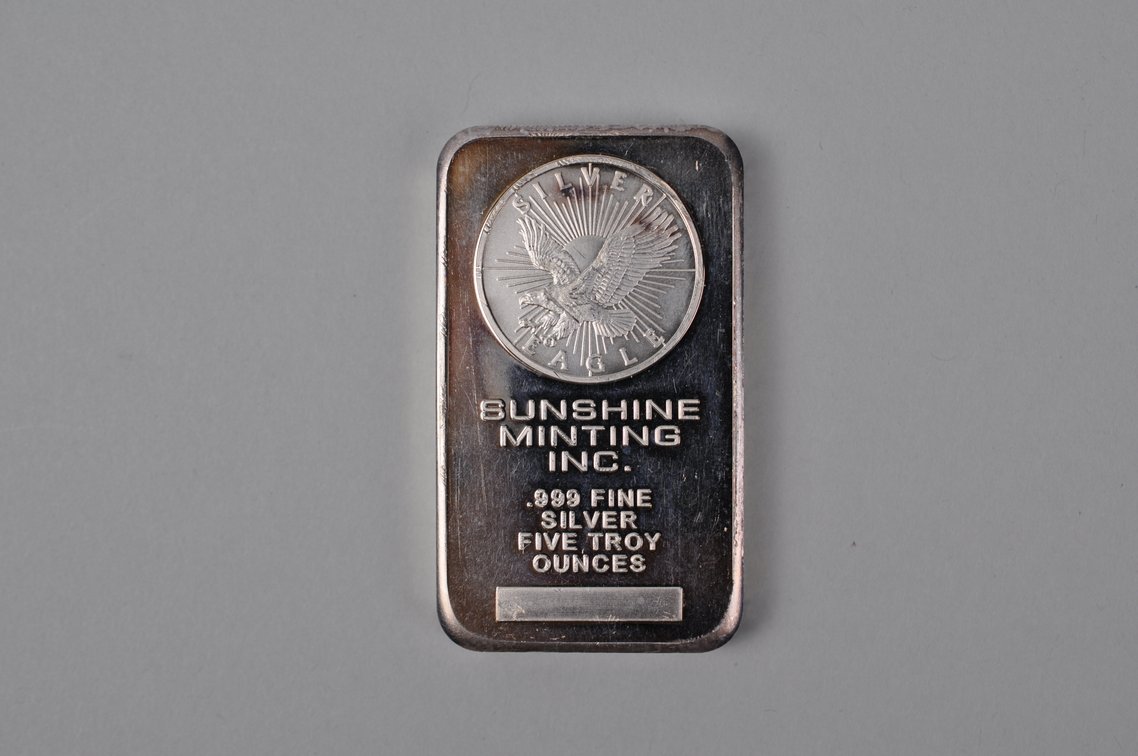 Sunshine Minting Inc. Silver Eagle .999 Fine Silver 5 ozt Bar, photo 3 of 12