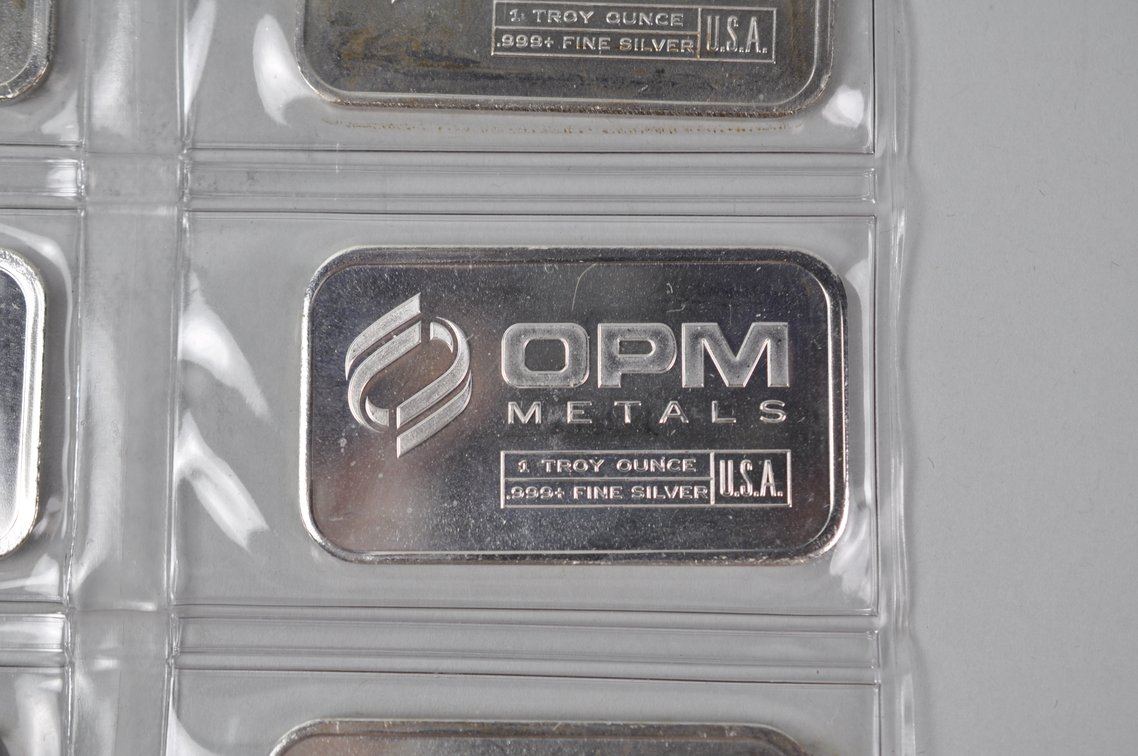 OPM Metals Ten 1 ozt. .999 Fine Silver Bars in Plastic, photo 7 of 15