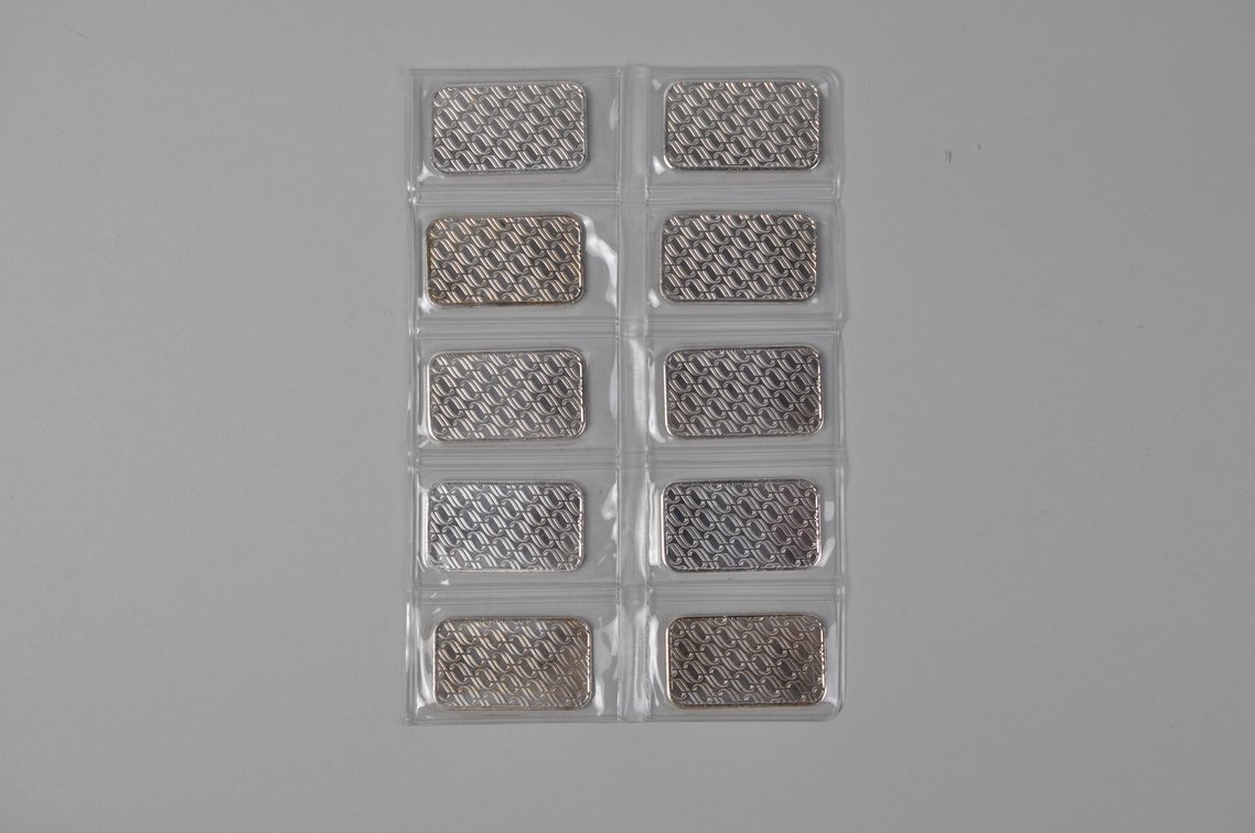 OPM Metals Ten 1 ozt. .999 Fine Silver Bars in Plastic, photo 10 of 15