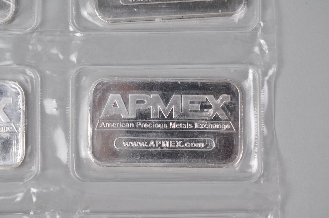 Eight American Precious Metals Exchange 1 Tray Ozt Fine Silver Bars, photo 7 of 15