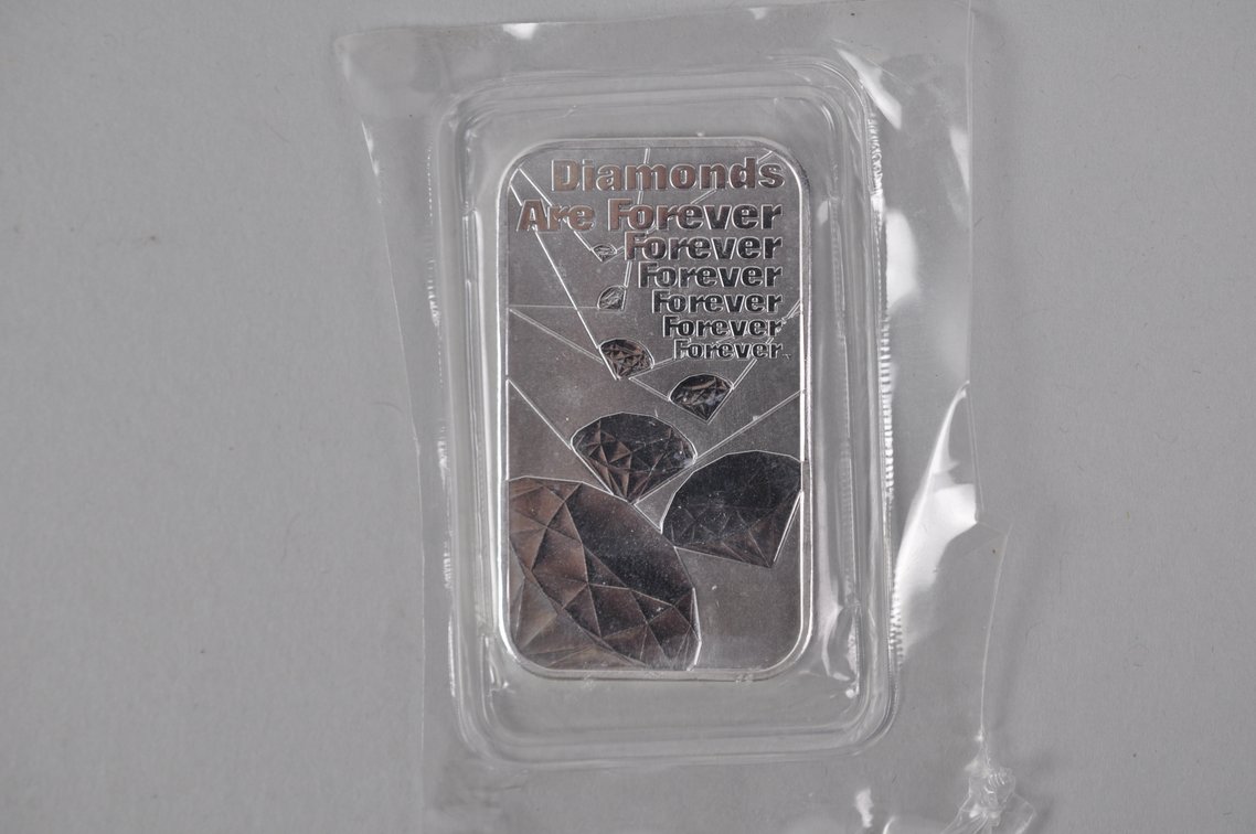Two The Royal Mint 007 1 ozt .9999 Fine Silver Bars, photo 8 of 12
