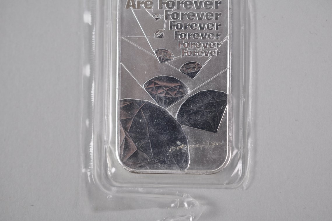 Two The Royal Mint 007 1 ozt .9999 Fine Silver Bars, photo 12 of 12