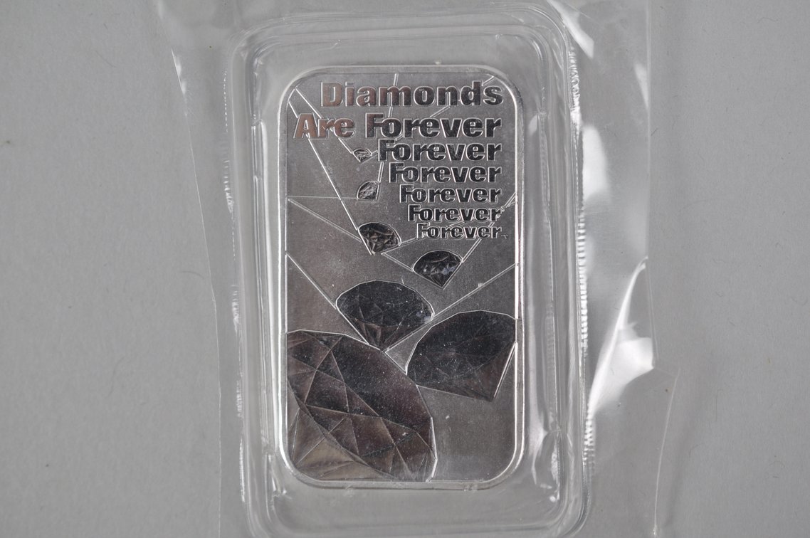 Two The Royal Mint 007 1 ozt .9999 Fine Silver Bars, photo 9 of 12