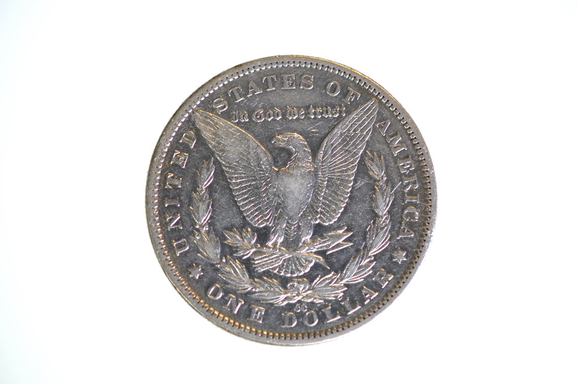 1890 Silver Morgan Dollar Carson City, photo 2 of 2