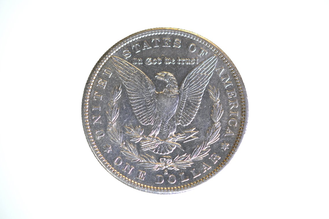 1890 Silver Morgan Dollar San Francisco, photo 2 of 2