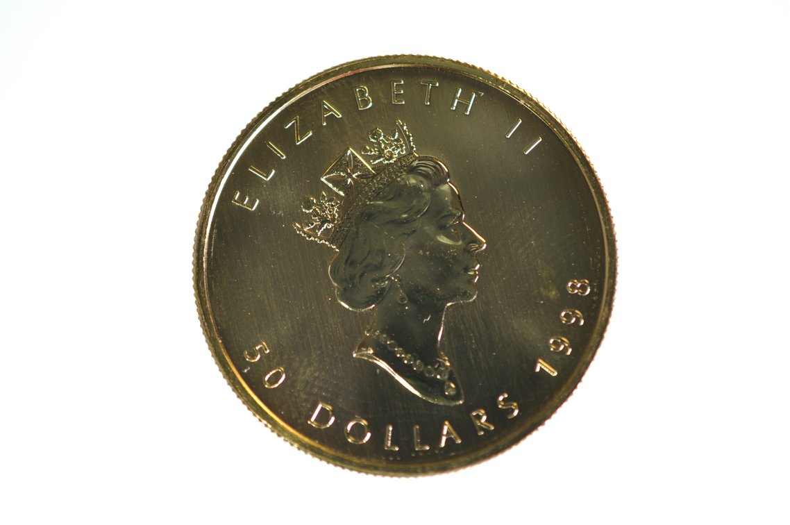 Elizabeth II 50 Dollars 1998 Canadian Fine Gold 1 ozt 9999 Gold Coin, photo 2 of 5