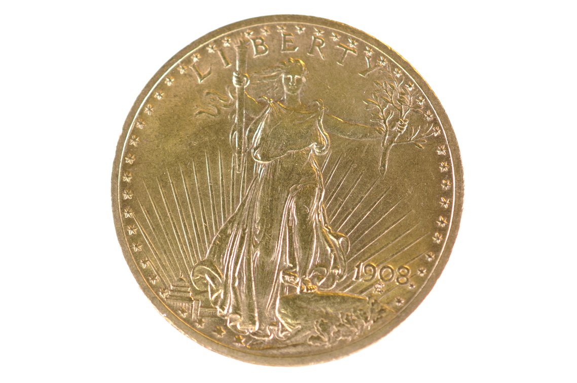 1908 Twenty Dollars U.S. Liberty Gold Coin No Motto, photo 2 of 4