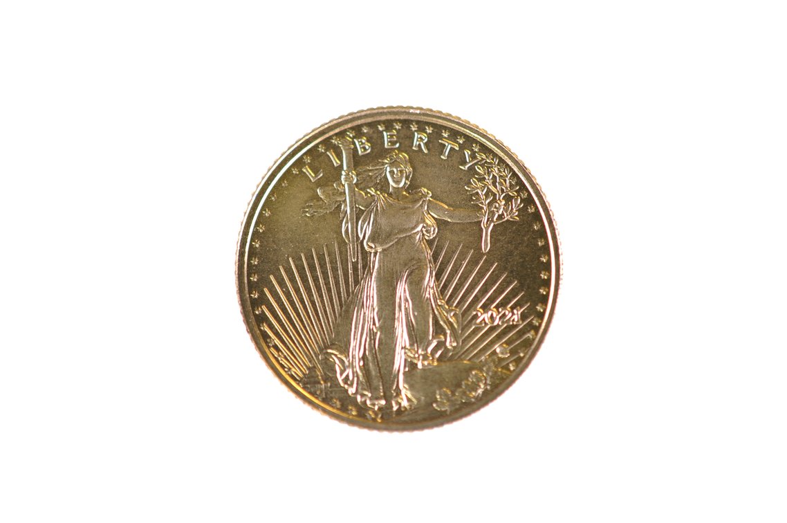 2021 Five Dollars U.S. Walking Liberty Gold Coin, photo 2 of 4
